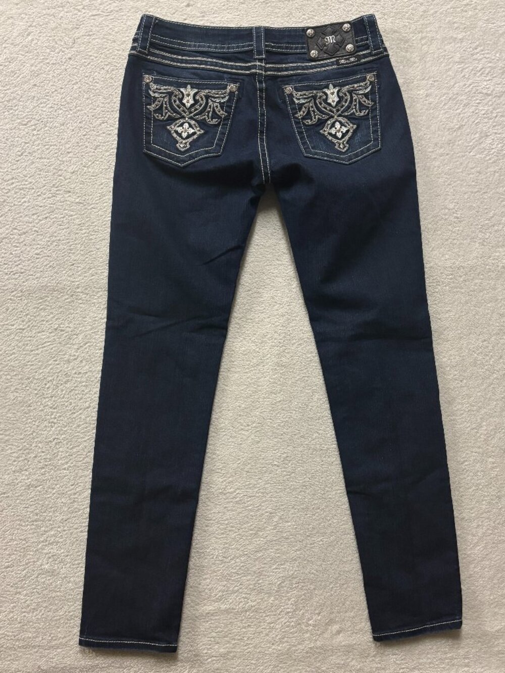 Miss Me Jeans Womens 30 Skinny JP5890S Dark Wash Denim Bedazzled Y2K VTG